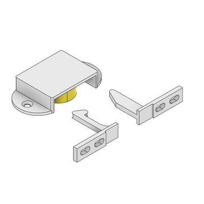 MODULAR SOLUTIONS DOUBLE DOOR CATCH&lt;BR&gt;40MM X 50.8MM X 65MM ANODIZED ALUMINUM